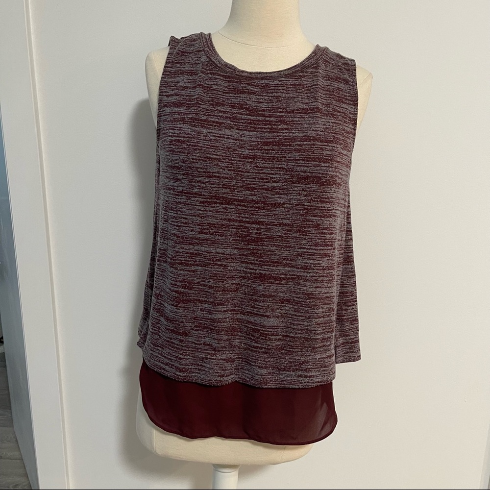 RW & Co burgundy sleeveless top